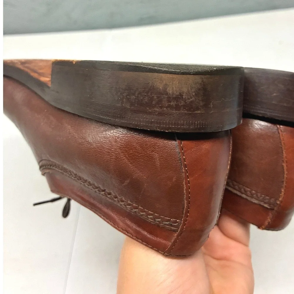Pitti Shoes Firenze Cap Toe Derby Shoes Mens 8.5 M Brown Leather Made In Italy